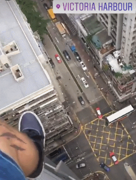 卢西迪此前在香港维多利亚港附近爬高楼