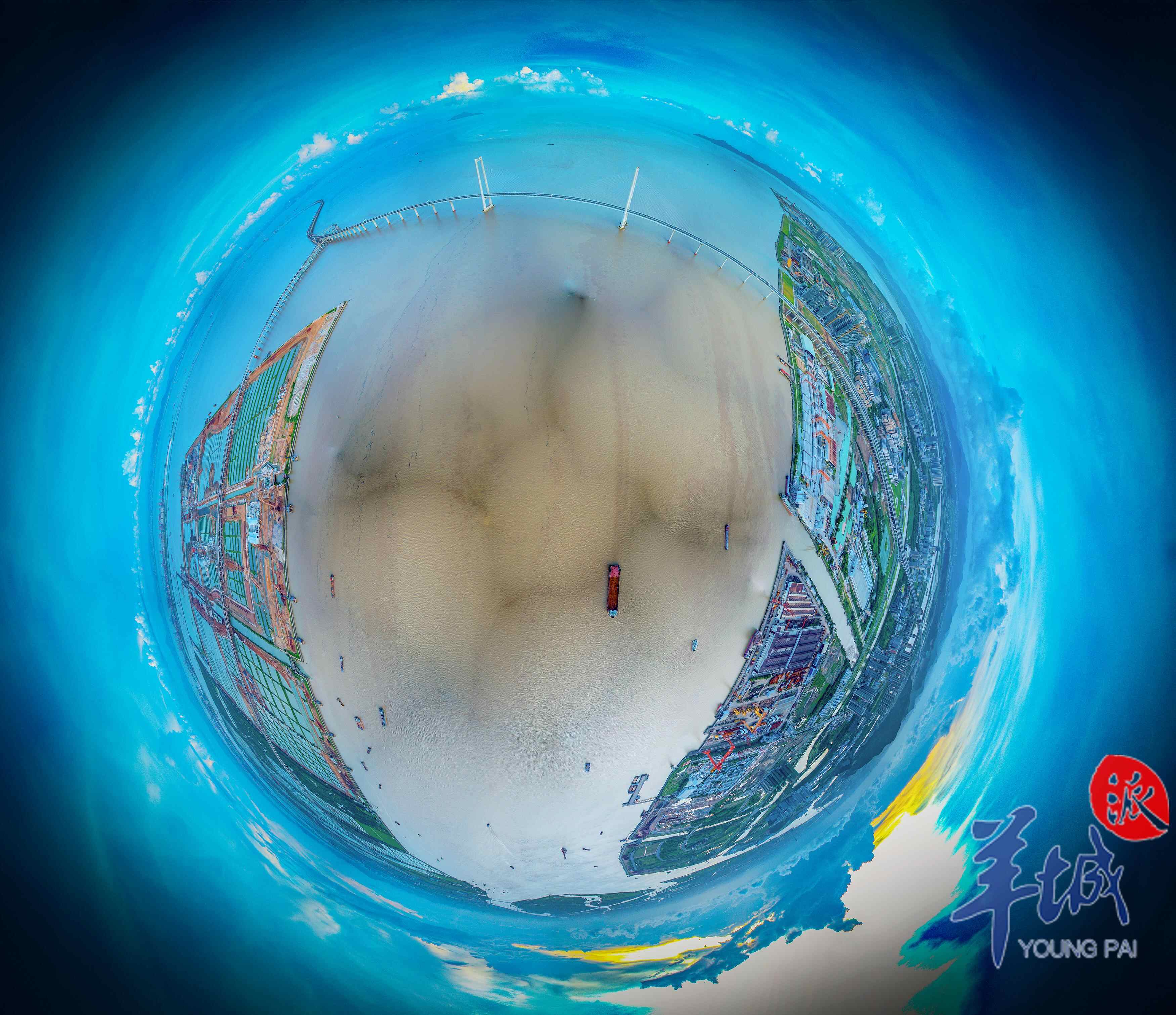 深中通道在建时俯瞰全景 黄金河 摄